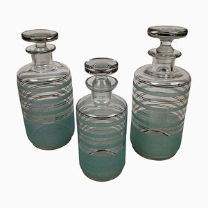 Cabana Style Glass Carafes, 1930s, Set of 3