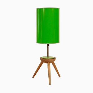 Mid-Century Table Lamp with Wooden Base from Krasna JIzba, 1950s