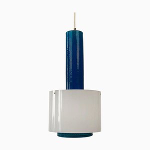 Rimini Blue Ceramic Ceiling Lamp by Aldo Londi for Bitossi, Italy, 1960s