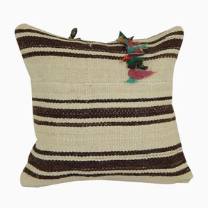 Housse de Coussin Kilim en Hêtre Naturel, Turquie