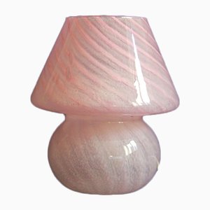 Lampe Mushroom Vortex Vintage en Verre de Murano Rose, Italie, 1970s