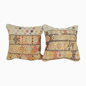 Türkische Organix Kilim Kissenbezüge, 2er Set