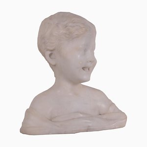 Italian Marble Bust of Child, 1940s
