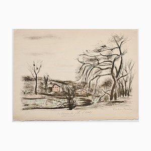 Landscape - Litografia originale di Pierre Frachon-Forcade - 20th Century 20th Century