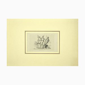 Liberty - Original Etching on Paper - 19th Century 19th Century