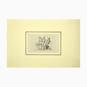 Liberty - Original Etching on Paper - 19th Century 19th Century