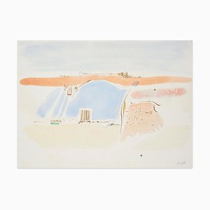 Landscape - Original Watercolor Painting on Paper - 20th Century 20th Century