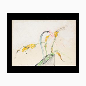 Carnivorous Plants - Original Pen and Watercolor by Sergio Barletta - 1975 1975