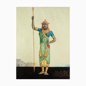 Idaspe - Original Watercolor by M. Molinari - 1920s 1923 ca.