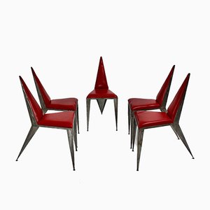 Vintage Pop Art Stühle aus Eisen, 1960er, 5er Set