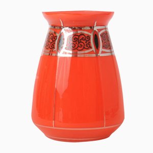 Vaso da tango antico in vetro rosso di Loetz