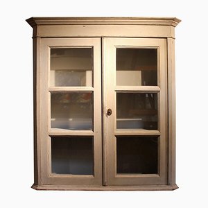 Gustavian Style Grey Painted Hanging Glass Cabinet, 1820s