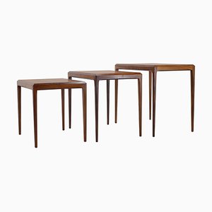 Rosewood Nesting Tables by Johannes Andersen for CFC Silkeborg, 1960s, Set of 3