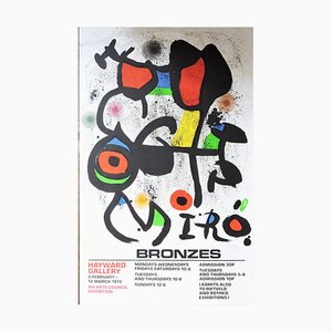 Bronze Stein Lithographie Poster von Joan Miro, 1960er