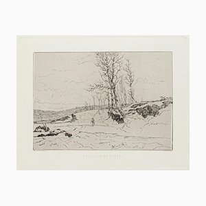 Acquaforte Landscape on Paper di Edoardo Perotti, fine XIX secolo