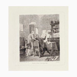 Acquaforte Renzo e Doctor su carta di Alessandro Balduino, 1880