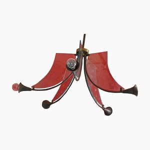 Mid-Century Messing & Glas Kronleuchter, 1950er