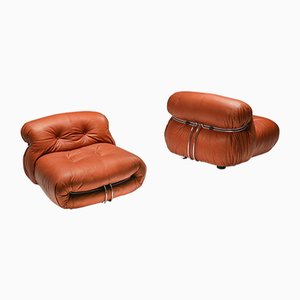 Vintage Soriana Lounge Chairs by Tobia & Afra Scarpa for Cassina, 1970s, Set of 2