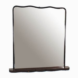 Specchio vintage moderno in legno marrone scuro, anni '50
