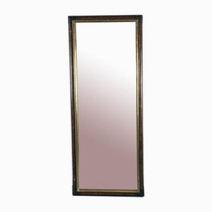 Miroir Vintage en Bambou, Bois Marron & Laiton, 1970s