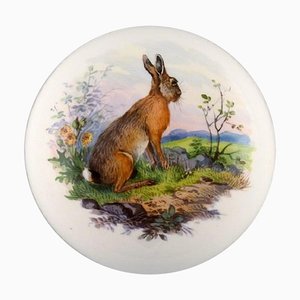 Meissen Lidded Jar in Hand-Painted Porcelain with Hare