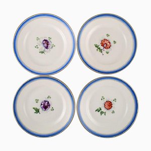 Antique Royal Copenhagen Plates in Hand-Painted Porcelain, Set of 4