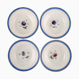 Antique Royal Copenhagen Deep Plates in Hand-Painted Porcelain, Set of 4