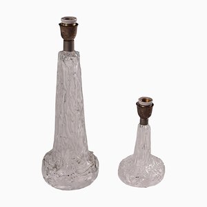 Glass Table Lamps, Set of 2