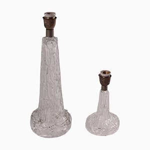 Lampes de Bureau en Verre, Set de 2