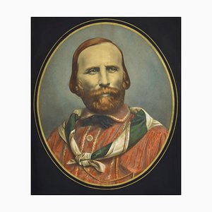 Primer retrato de Giuseppe Garibaldi - Litografía original, siglo XIX, siglo XIX