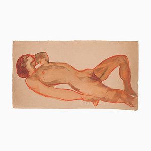 Nude - Original Aquarell auf Papier von Jean Delpech - 1960er 1960er