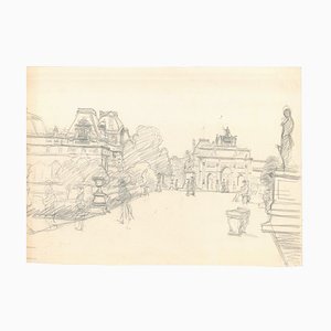 Paris - Original Pencil on Paper - Early 20th Century 1947