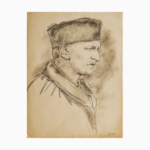 Portrait - Original Pencil Drawing on Paper by J. Hirtz - Early 20th Century Early 20th Century