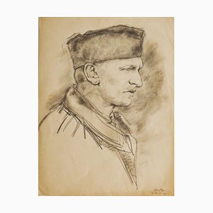 Portrait - Original Pencil Drawing on Paper di J. Hirtz - Early 20th Century Early 20th Century