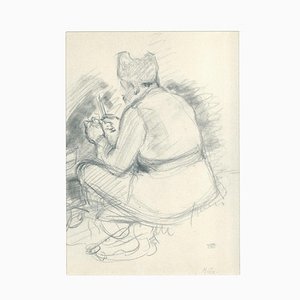 Dessin au crayon sur Papier par J. Hirtz - Début 20ème Siècle Début 20ème Siècle