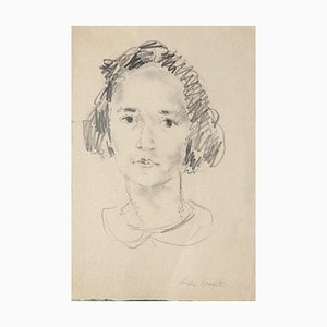 Chica - Lápiz sobre papel original de Sandro Vangelli - Siglo XX, siglo XX