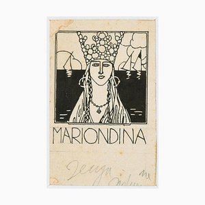 Mariondina - Ilustración - Tinta china original de Bruno Angoletta, años 30