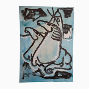 Acquarello di VIbeke Alfelt, anni '70