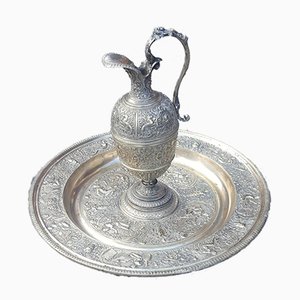 Lavandino La Tempérance in bronzo argentato di François Briot, XIX secolo