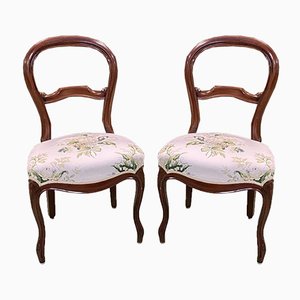 Napoleon III Beistellstühle aus Mahagoni, 19. Jh., 2er Set