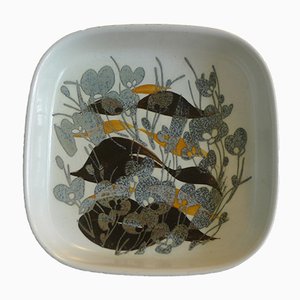 Scodella Baca in ceramica di Faience con fantasia floreale di Ivan Weiss per Royal Copenhagen, Danimarca, anni '60