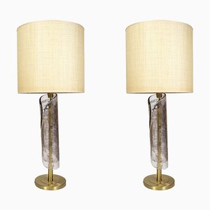 Murano Glass Floor Lamps in the Style of Gino Cenedese, 1980s, Set of 2