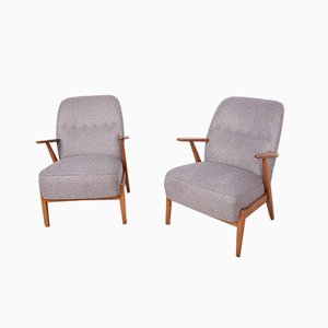 Fauteuils Mid-Century Gris, Suède, 1970s, Set de 2