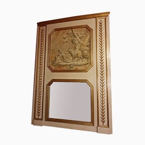 Specchio Luigi XVI in legno dipinto e dorato