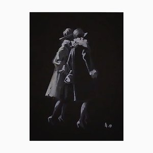 Walking Women - Tempera original sobre papel de Andres Osterlind - años 40