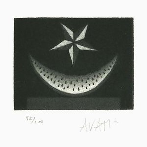 Watermelon and Star - Original Radierung auf Papier von Mario Avati - 1970s 1970s