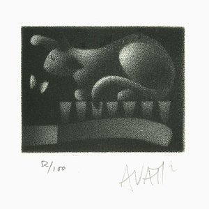 Rabbit - Original Etching on Paper by Mario Avati - 1970s 1970s