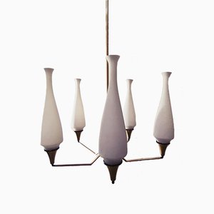 Lustre à 5 Lumières Vintage par Oscar Torlasco