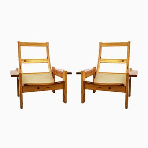Italienische Sessel aus Holz, 1970er