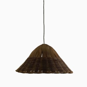 Rattan Deckenlampe im Skandinavischen Stil, 1950er